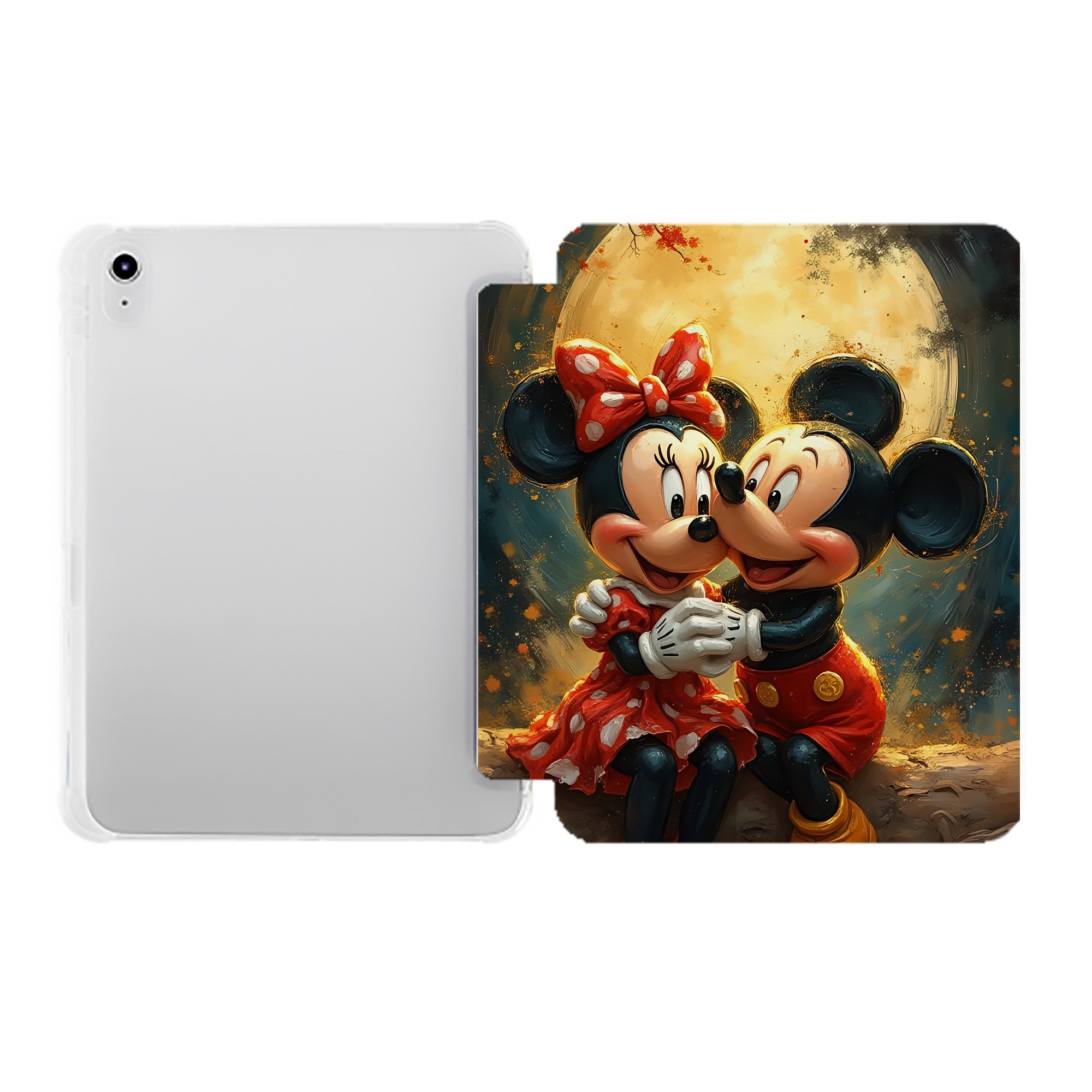 （画像用） ミッキーマウス Mickey Mouse IPad ケース ペン収納付き 三つ折りスタンド PUレザー×シリコン 対応機種9.5/10.5/10.9インチ